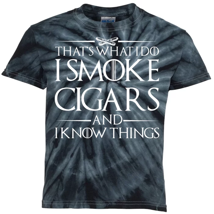 That's What I Do I Smoke Cigars And Know Things Kids Tie-Dye T-Shirt