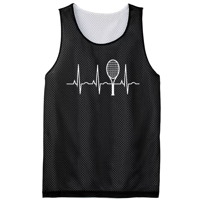 Tennis Heartbea Best Tennis Gift For Players Fans Mesh Reversible Basketball Jersey Tank