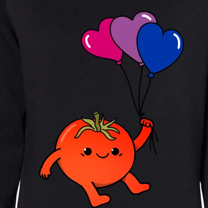 Tomato Heart Balloon Bisexual Pride Gift Womens California Wash Sweatshirt