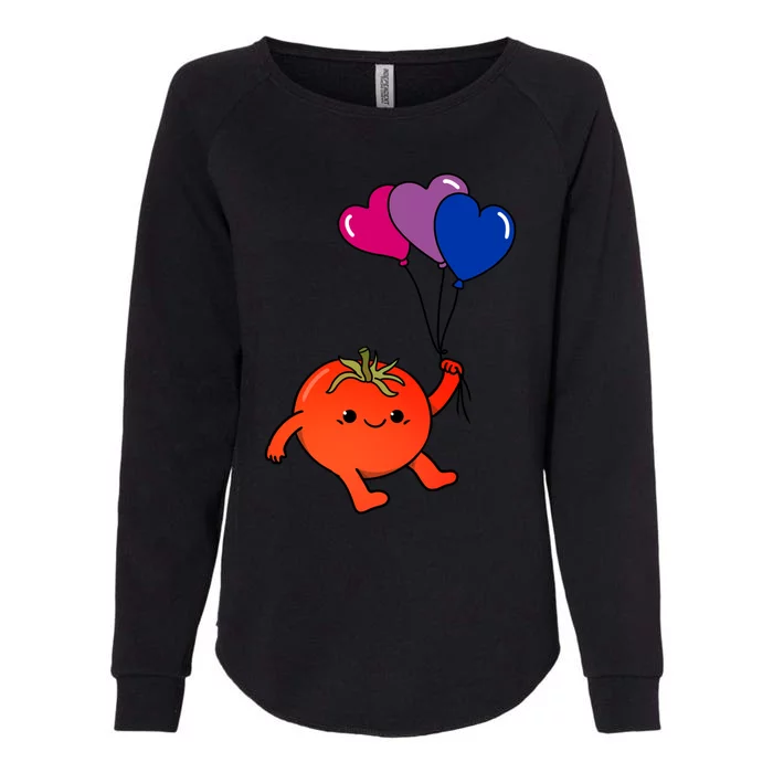 Tomato Heart Balloon Bisexual Pride Gift Womens California Wash Sweatshirt