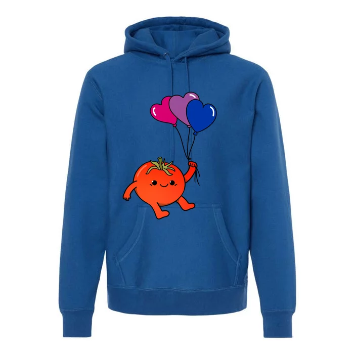 Tomato Heart Balloon Bisexual Pride Gift Premium Hoodie