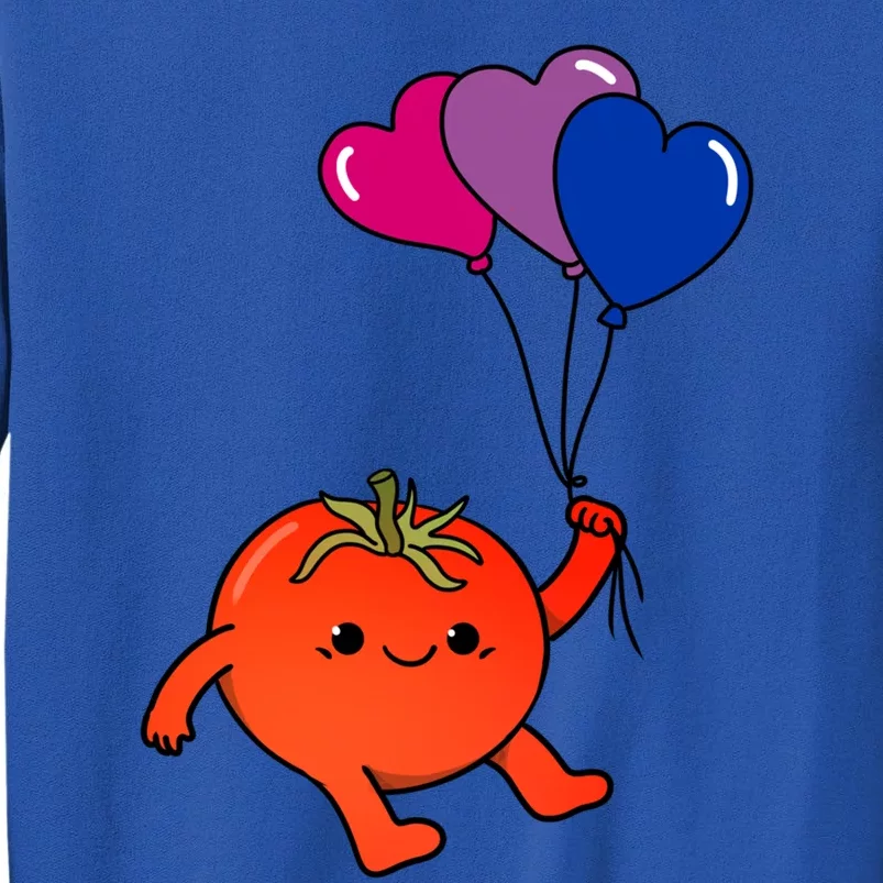 Tomato Heart Balloon Bisexual Pride Gift Tall Sweatshirt