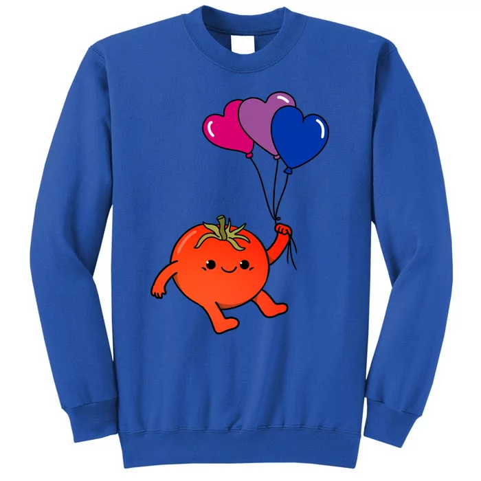 Tomato Heart Balloon Bisexual Pride Gift Tall Sweatshirt