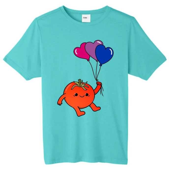 Tomato Heart Balloon Bisexual Pride Gift ChromaSoft Performance T-Shirt