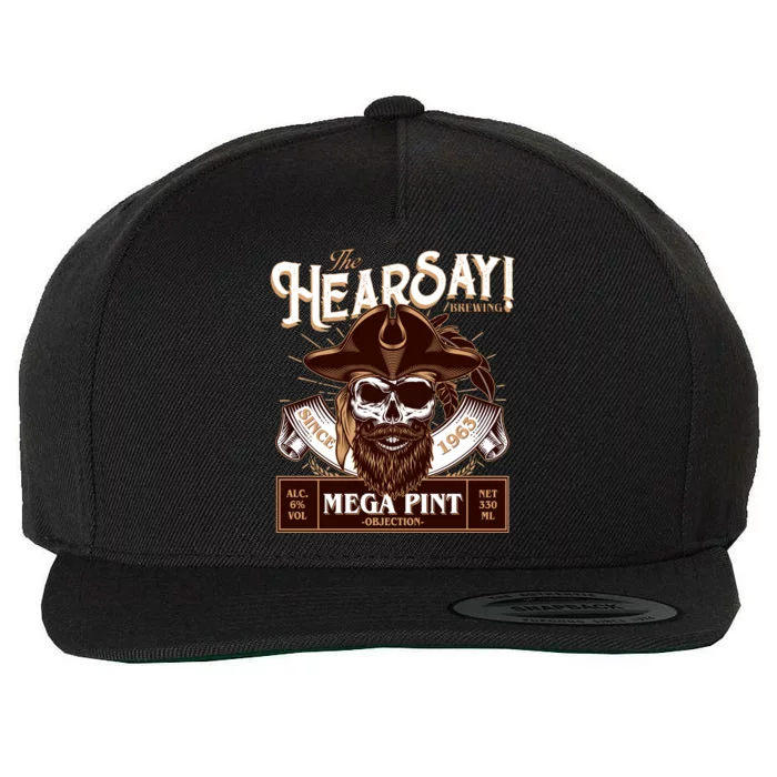 The Hearsay Brewing Mega Pint Objection Wool Snapback Cap