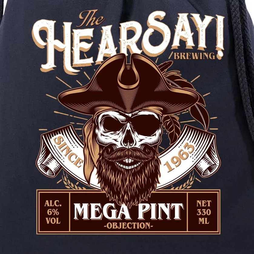 The Hearsay Brewing Mega Pint Objection Drawstring Bag