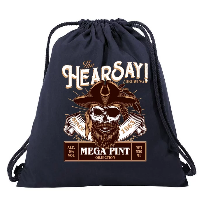 The Hearsay Brewing Mega Pint Objection Drawstring Bag