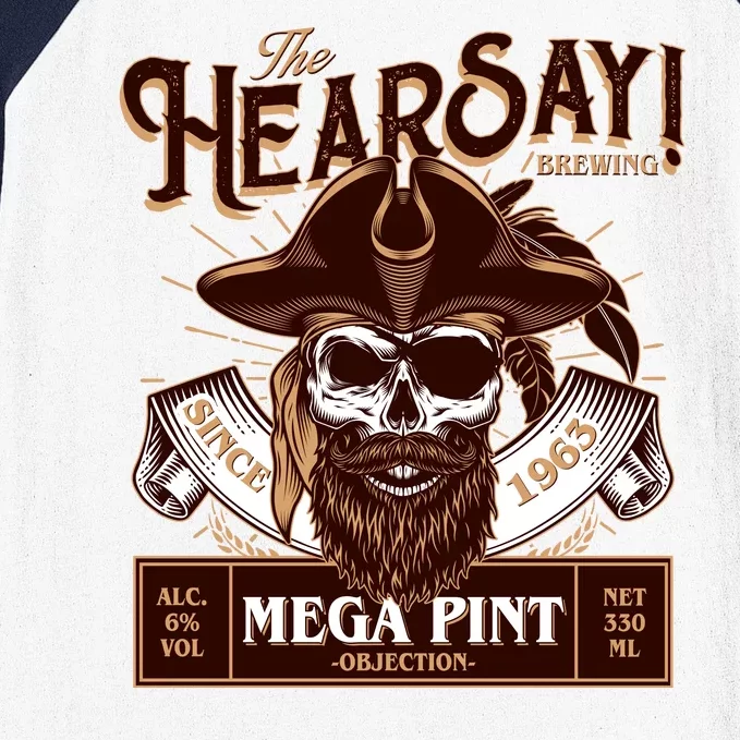 The Hearsay Brewing Mega Pint Objection Baseball Sleeve Shirt