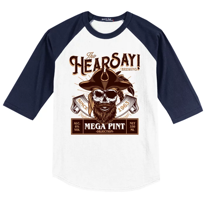 The Hearsay Brewing Mega Pint Objection Baseball Sleeve Shirt