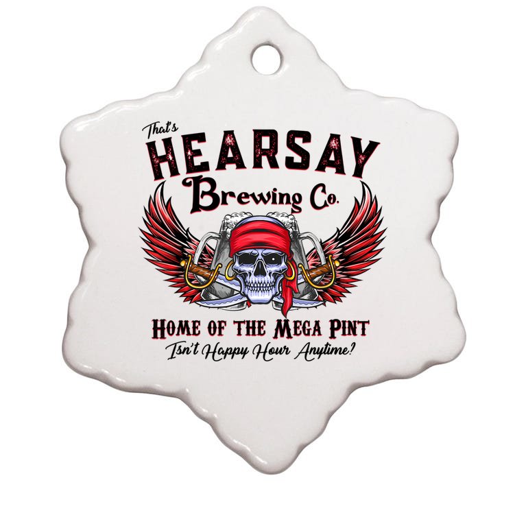 That's Hearsay Brewing Co Home Of The Mega Pint Funny Skull Women’s Perfect Tri Christmas Ornament
