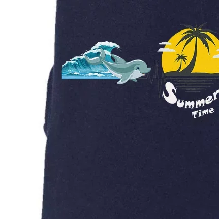 Tropical Heartbeat Beach Trees Dolphin Summer Doggie 3-End Fleece Hoodie