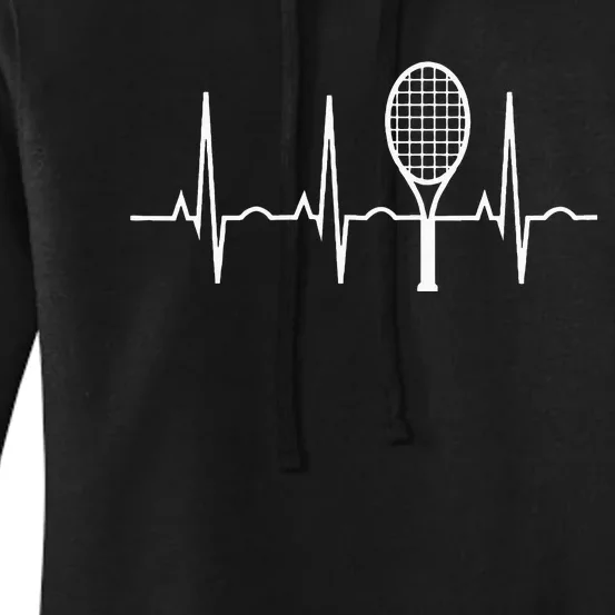 Tennis Heartbeat Best Tennis Gift Tee For Players Fans Women's Pullover Hoodie