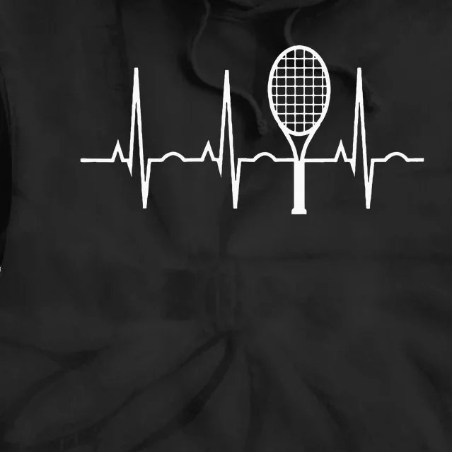 Tennis Heartbeat Best Tennis Gift Tee For Players Fans Tie Dye Hoodie