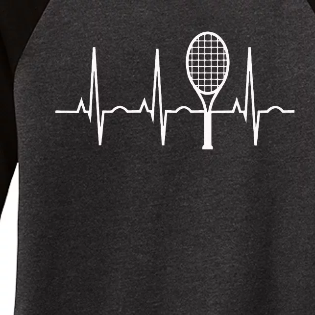 Tennis Heartbeat Best Tennis Gift Tee For Players Fans Women's Tri-Blend 3/4-Sleeve Raglan Shirt