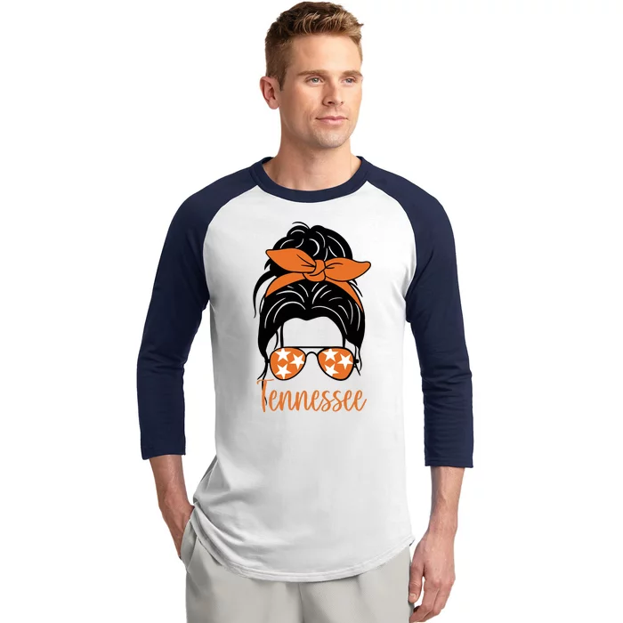 Tennessee Hair Bun Cute Baseball Sleeve Shirt