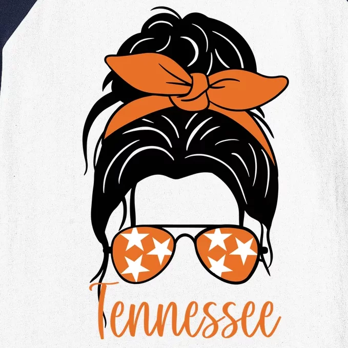 Tennessee Hair Bun Cute Baseball Sleeve Shirt