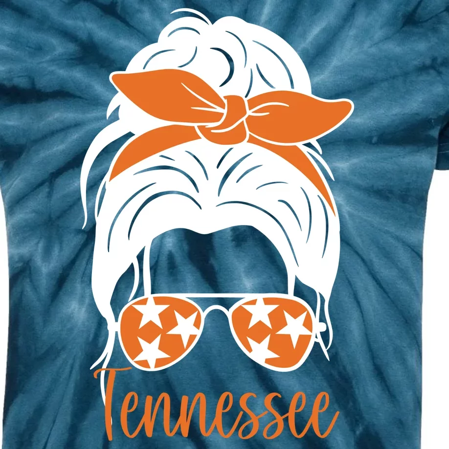 Tennessee Hair Bun Cute Kids Tie-Dye T-Shirt