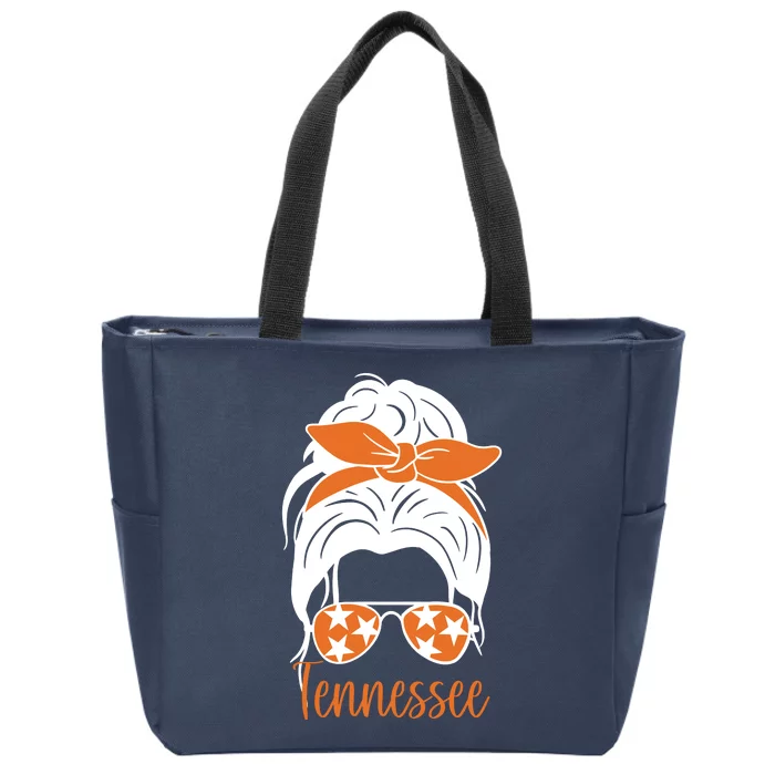 Tennessee Hair Bun Cute Zip Tote Bag