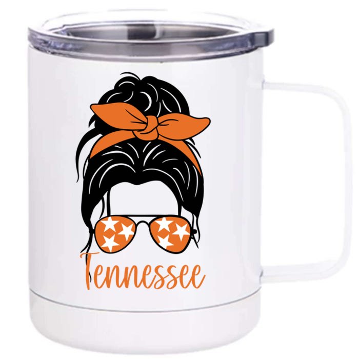 Tennessee Hair Bun Cute Front & Back 12oz Stainless Steel Tumbler Cup