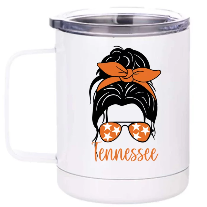 Tennessee Hair Bun Cute Front & Back 12oz Stainless Steel Tumbler Cup