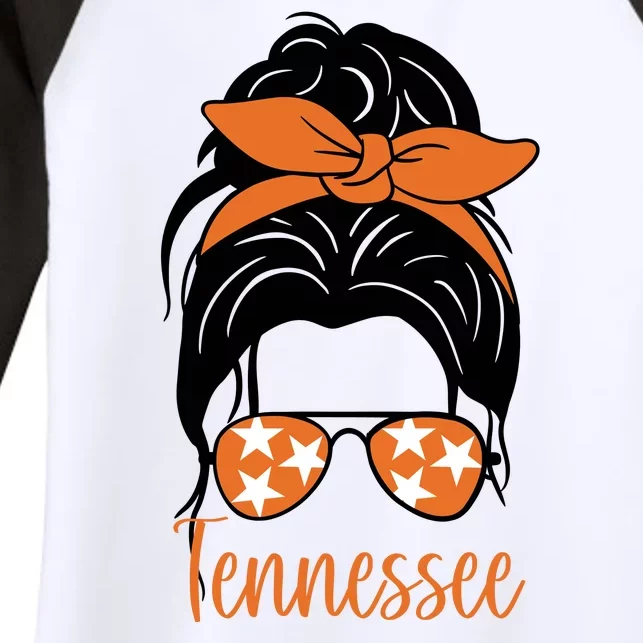 Tennessee Hair Bun Cute Women's Tri-Blend 3/4-Sleeve Raglan Shirt