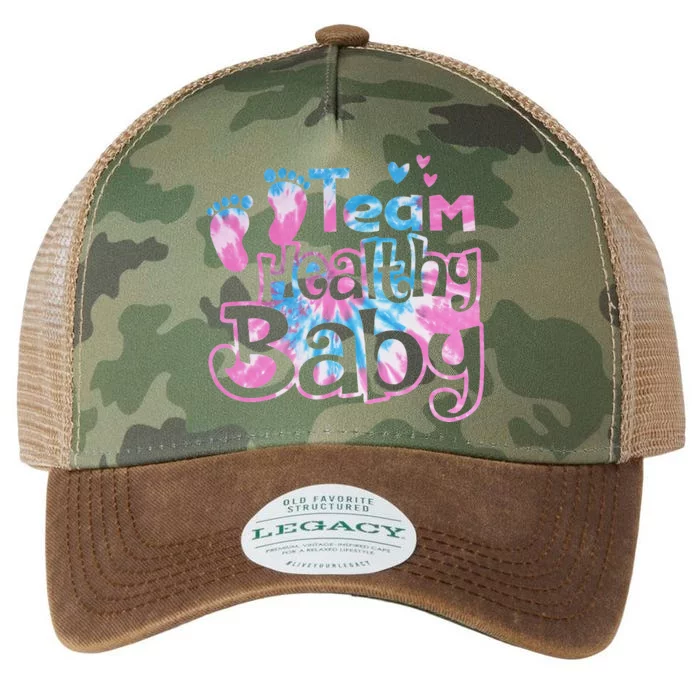 Team Healthy Baby Gender Reveal Party Pink Or Blue Tie Dye Legacy Tie Dye Trucker Hat