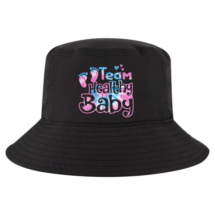 Team Healthy Baby Gender Reveal Party Pink Or Blue Tie Dye Cool Comfort Performance Bucket Hat