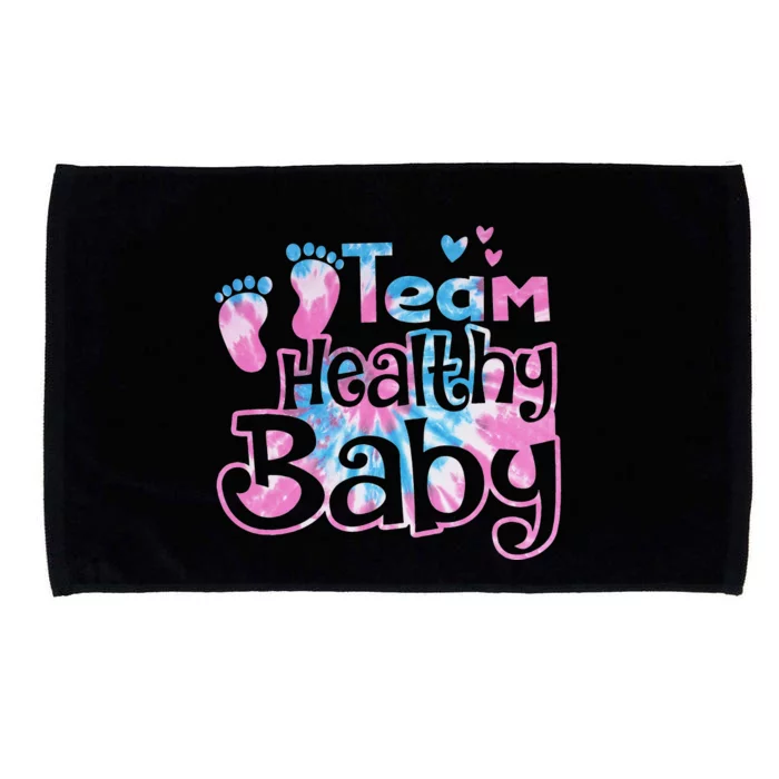 Team Healthy Baby Gender Reveal Party Pink Or Blue Tie Dye Microfiber Hand Towel