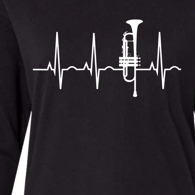 Trumpet Heartbeat Best Trumpet Player Womens Cotton Relaxed Long Sleeve T-Shirt