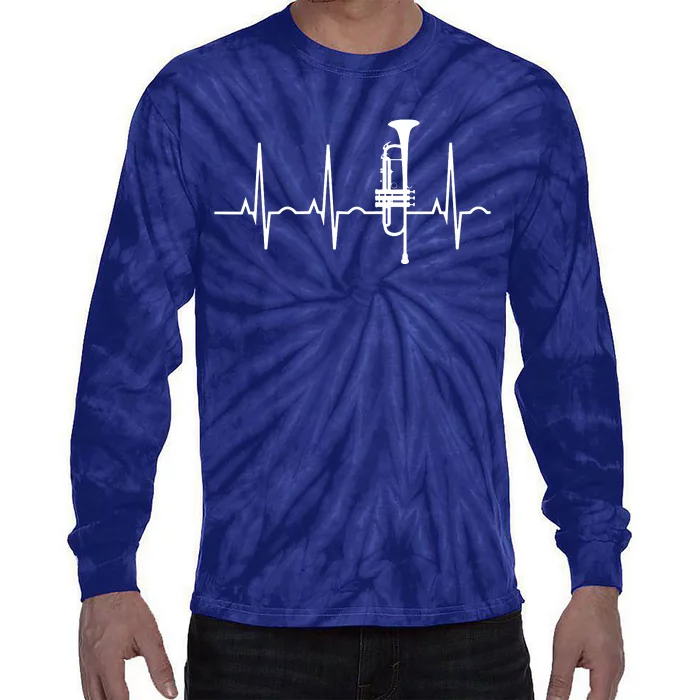 Trumpet Heartbeat Best Trumpet Player Tie-Dye Long Sleeve Shirt