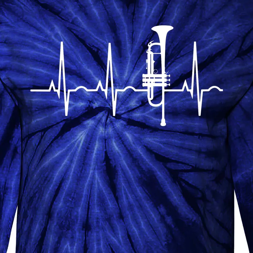 Trumpet Heartbeat Best Trumpet Player Tie-Dye Long Sleeve Shirt