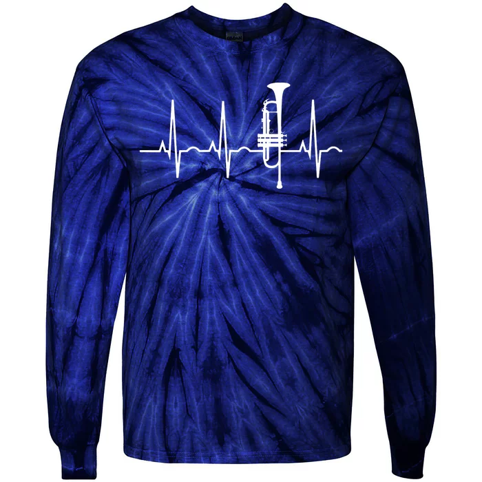 Trumpet Heartbeat Best Trumpet Player Tie-Dye Long Sleeve Shirt