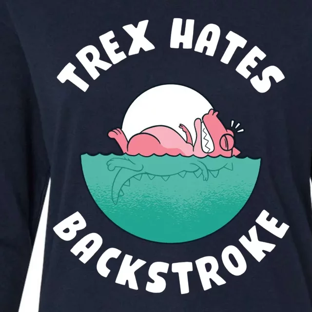 Trex Hates Backstroke Womens Cotton Relaxed Long Sleeve T-Shirt