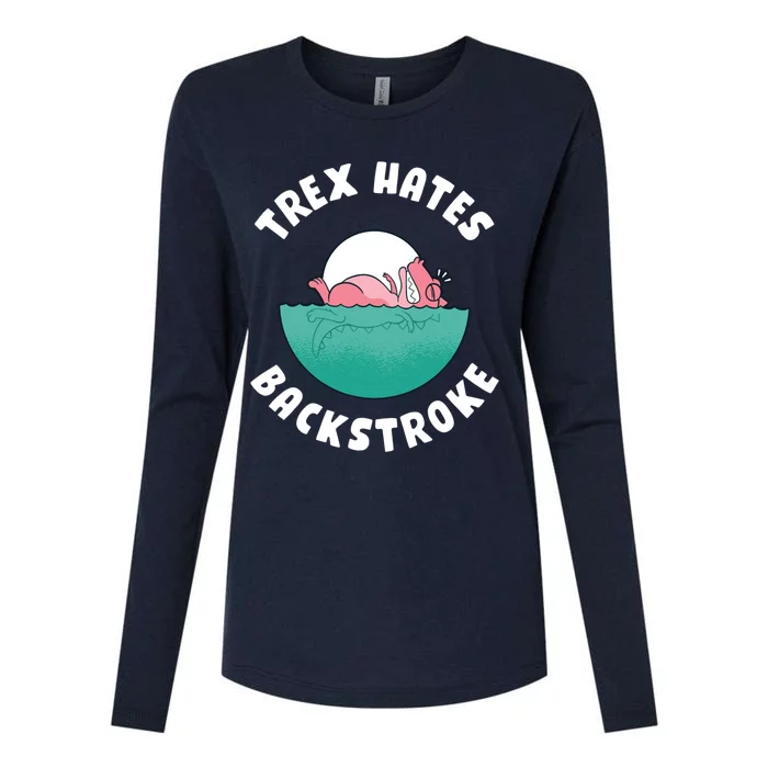 Trex Hates Backstroke Womens Cotton Relaxed Long Sleeve T-Shirt