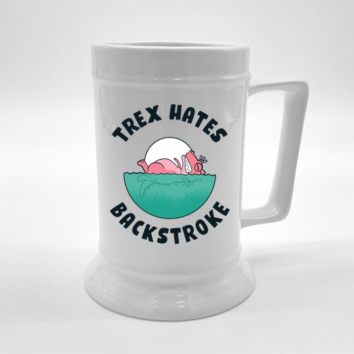 Trex Hates Backstroke Front & Back Beer Stein