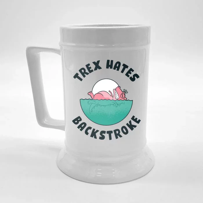 Trex Hates Backstroke Front & Back Beer Stein