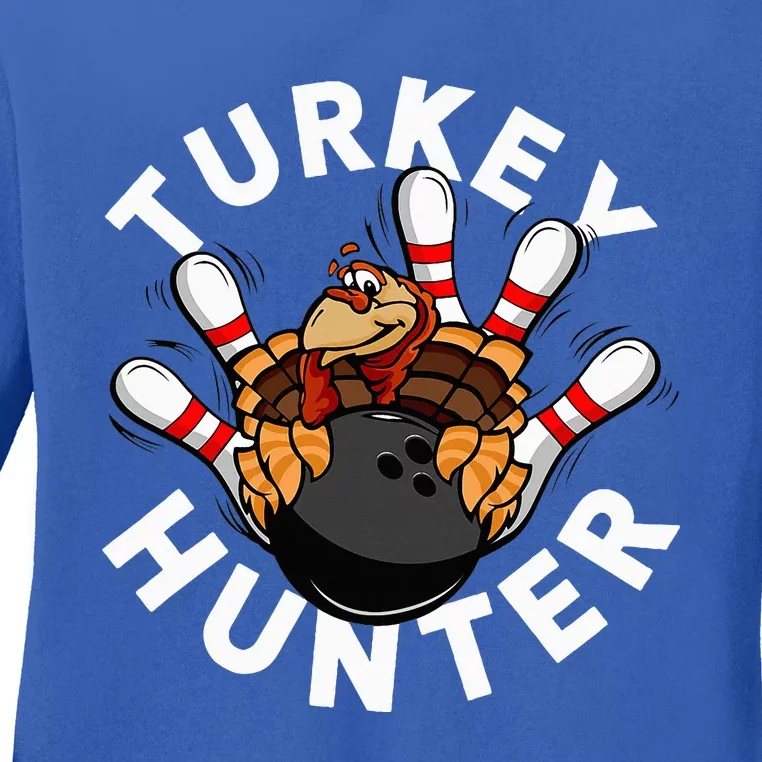 Turkey Hunter Bowling Ladies Long Sleeve Shirt