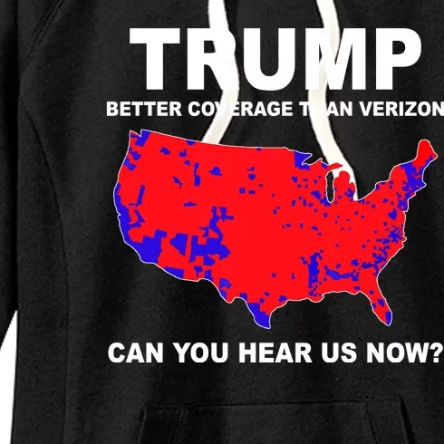 Trump Has Better Coverage Than Verizon Red Wave Us Map Women's Fleece Hoodie