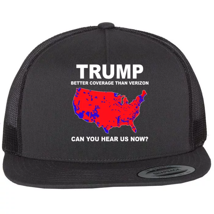 Trump Has Better Coverage Than Verizon Red Wave Us Map Flat Bill Trucker Hat