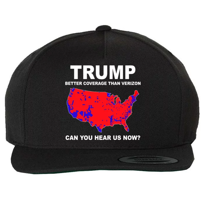 Trump Has Better Coverage Than Verizon Red Wave Us Map Wool Snapback Cap