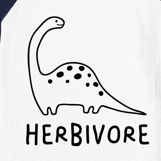 Team Herbivore Brachiosaurus Vegan Dinosaur Plant Based Tee Gift Baseball Sleeve Shirt