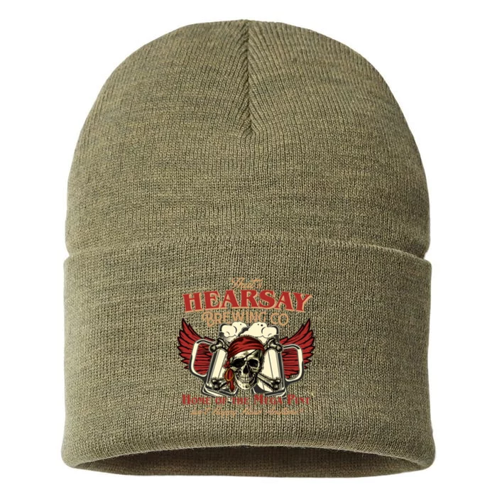 That's Hearsay Brewing Co Home Of The Mega Pint Isn't Happy Hour Anytime Sustainable Knit Beanie