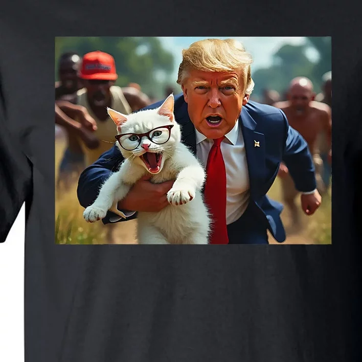 Trump Holding Cat Vote Trump Pets Tall T-Shirt