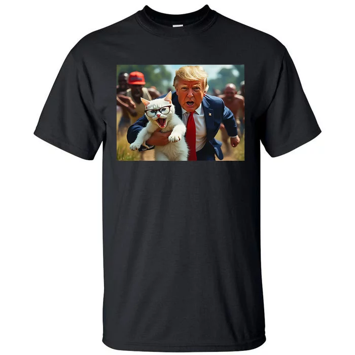 Trump Holding Cat Vote Trump Pets Tall T-Shirt