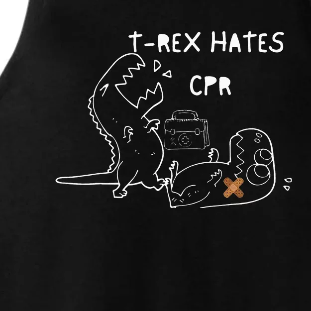 TRex Hates CPR Dinosaurs Nurse Funny Quote Nurses Week Ladies Tri-Blend Wicking Tank