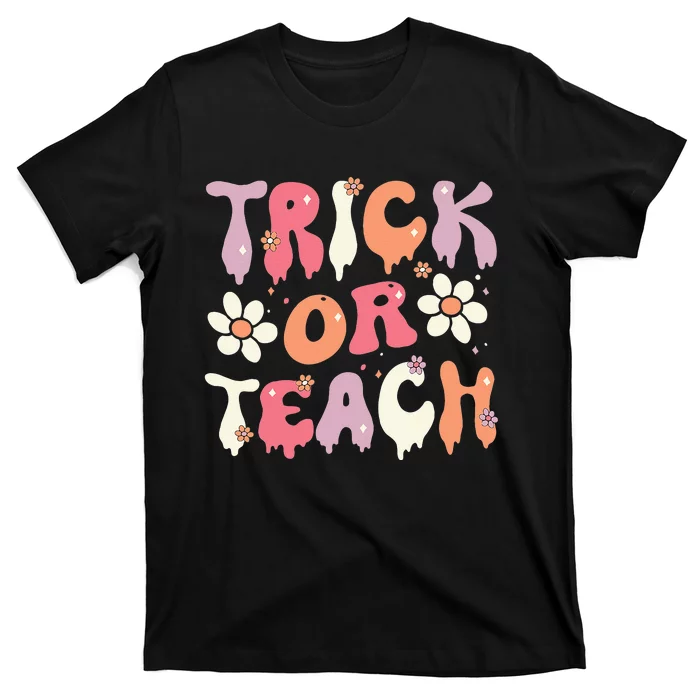 Teacher Halloween Costume Trick or Teach Ghost Groovy 70s T-Shirt