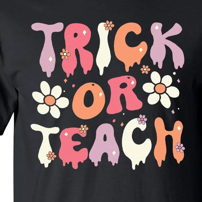 Teacher Halloween Costume Trick or Teach Ghost Groovy 70s Tall T-Shirt