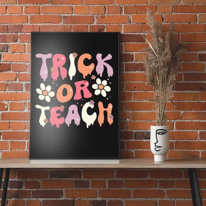 Teacher Halloween Costume Trick or Teach Ghost Groovy 70s Poster