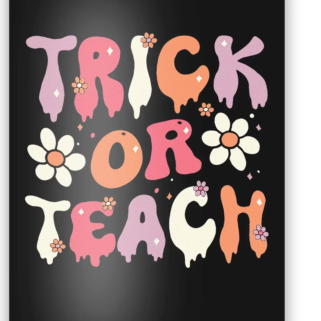 Teacher Halloween Costume Trick or Teach Ghost Groovy 70s Poster