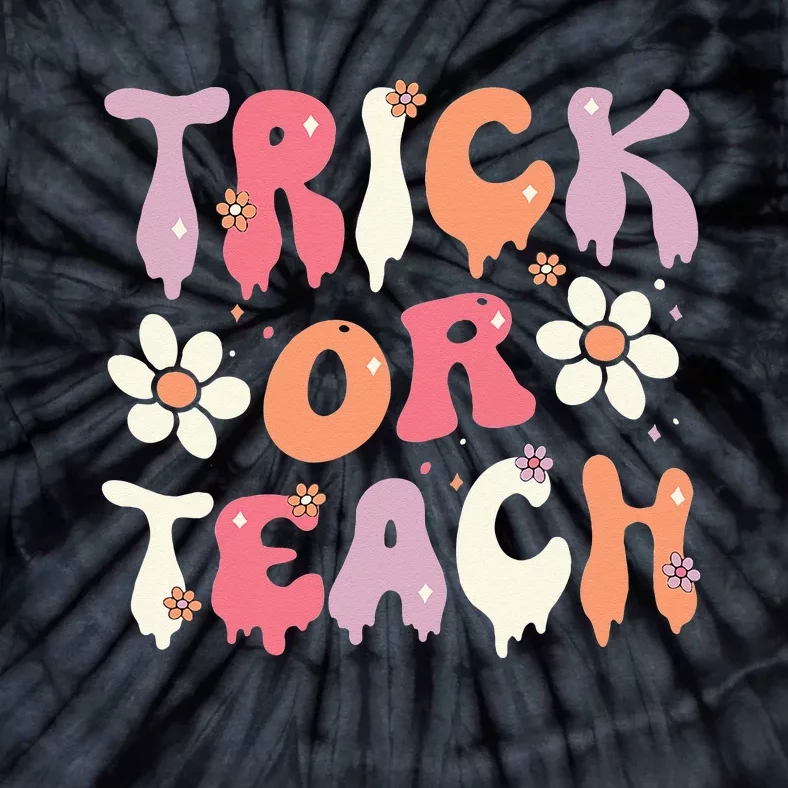 Teacher Halloween Costume Trick or Teach Ghost Groovy 70s Tie-Dye T-Shirt